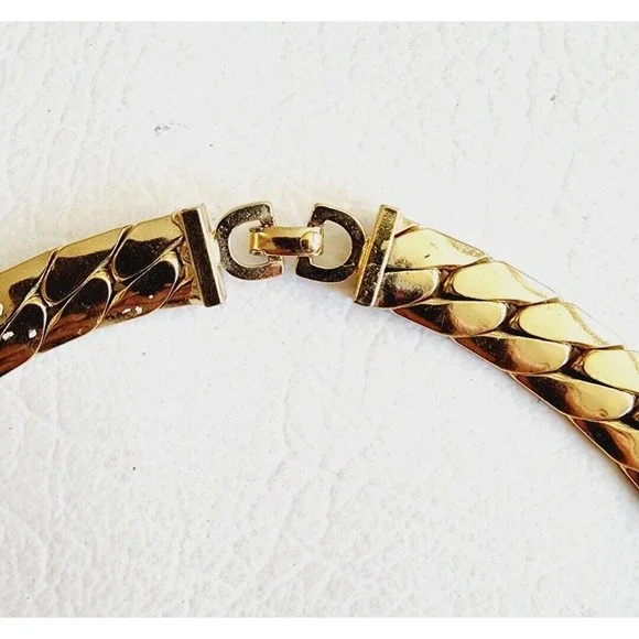 Christian Dior Vintage Cuban Link Choker Necklace HTF 169mmm Wide